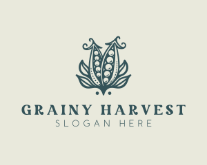 Farm Harvest Green Peas logo design