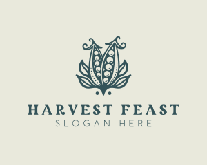 Farm Harvest Green Peas logo design