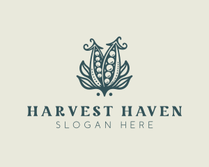 Farm Harvest Green Peas logo design