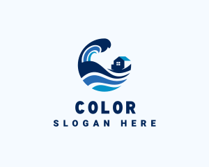 Island - Surfing Beach House logo design