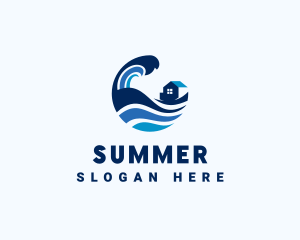 Surfing Beach House logo design