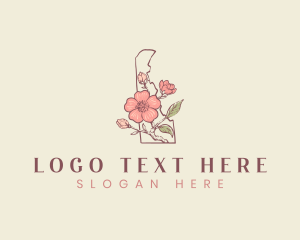 Vintage - Peach Blossom Flower logo design