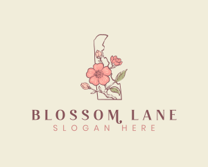 Peach Blossom Flower logo design