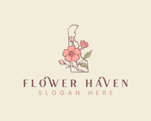 Peach Blossom Flower logo design