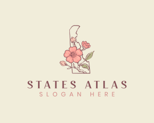 Peach Blossom Flower logo design