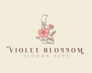 Peach Blossom Flower logo design