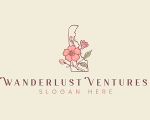 Peach Blossom Flower logo design