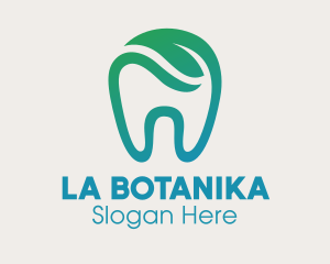 Dental Green Leaf Tooth Dentist logo design