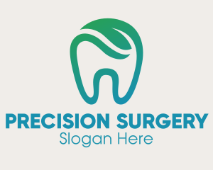Surgery - Dental Green Leaf Tooth Dentist logo design