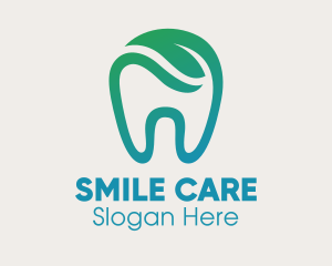 Dentist - Dental Green Leaf Tooth Dentist logo design