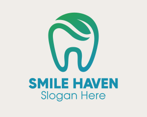 Dentist - Dental Green Leaf Tooth Dentist logo design