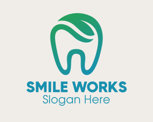 Dental - Dental Green Leaf Tooth Dentist logo design