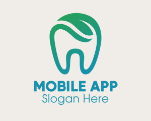 Dental Green Leaf Tooth Dentist logo design