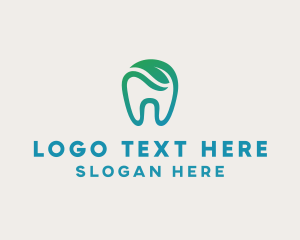 Dental Green Leaf Tooth Dentist Logo