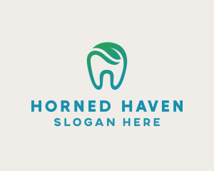 Dental Green Leaf Tooth Dentist logo design