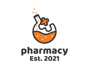 Medical Pharmacy Flask logo design