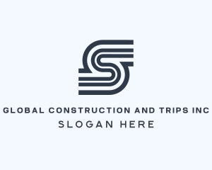 Modern Stripe Letter S Logo