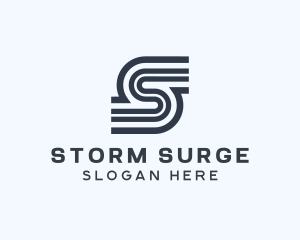 Modern Stripe Letter S logo design