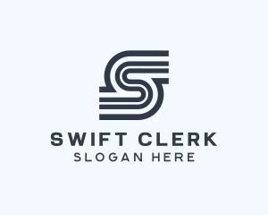 Modern Stripe Letter S logo design