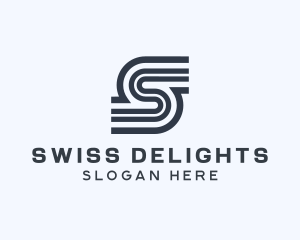 Modern Stripe Letter S logo design