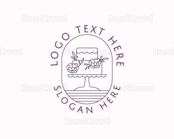 Floral Wedding Cake Logo