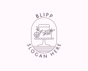 Floral Wedding Cake Logo