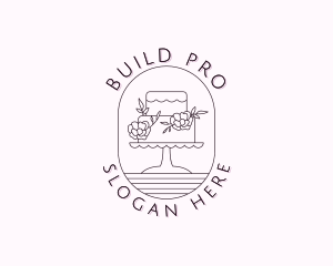 Floral Wedding Cake Logo