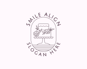 Floral Wedding Cake Logo