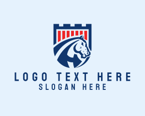 Sport - Bronco Horse Shield logo design