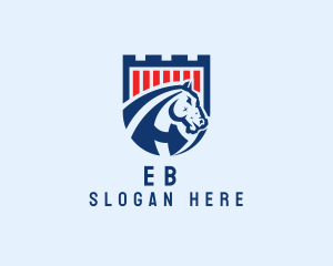 Football - Bronco Horse Shield logo design