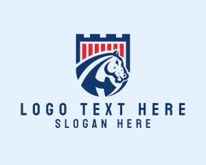 American Football - Bronco Horse Shield logo design