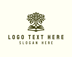 Vegan - Education Tree Book logo design