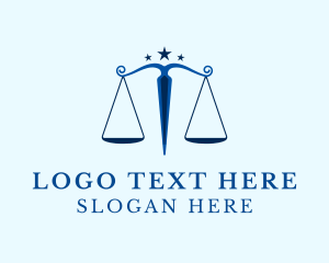 Weighing Scale - Blue Legal Law Firm logo design