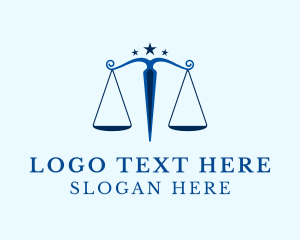 Balance Scale - Blue Legal Law Firm logo design