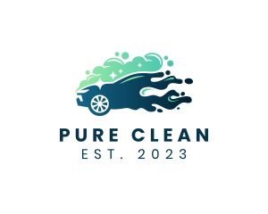 Bubble Car Wash Cleaning logo design