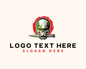 Knives - Skull Knife Weapon logo design