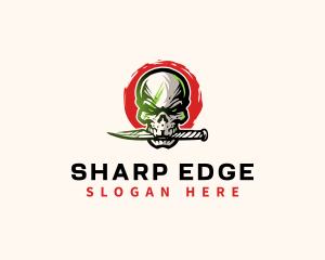Skull Knife Weapon logo design