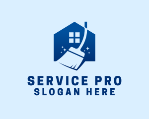 Blue Janitorial Service logo design