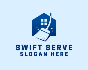 Service - Blue Janitorial Service logo design