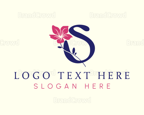 Botanical Nature Flower Letter S Logo