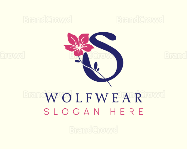 Botanical Nature Flower Letter S Logo