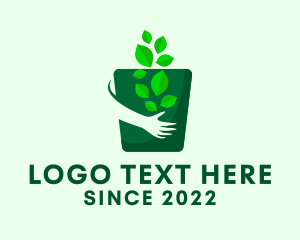 Sustainable - Gardening Hand Pot logo design