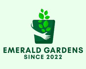 Gardening Hand Pot logo design