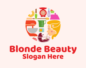 Blonde - Woman Baking Tools logo design