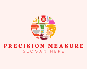 Measuring - Woman Baking Tools logo design