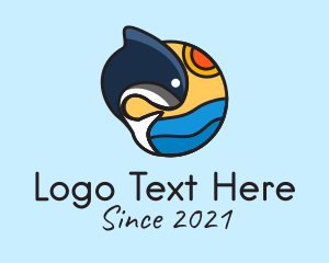 Ocean - Ocean Whale Cartoon logo design