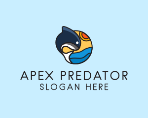 Predator - Ocean Whale Cartoon logo design