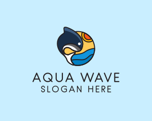 Ocean - Ocean Whale Cartoon logo design