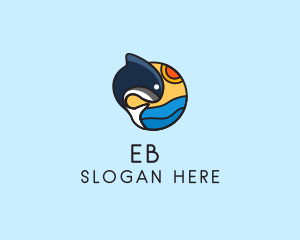 Lazy - Ocean Whale Cartoon logo design