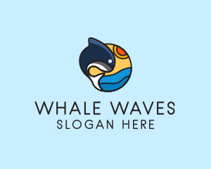 Whale - Ocean Whale Cartoon logo design